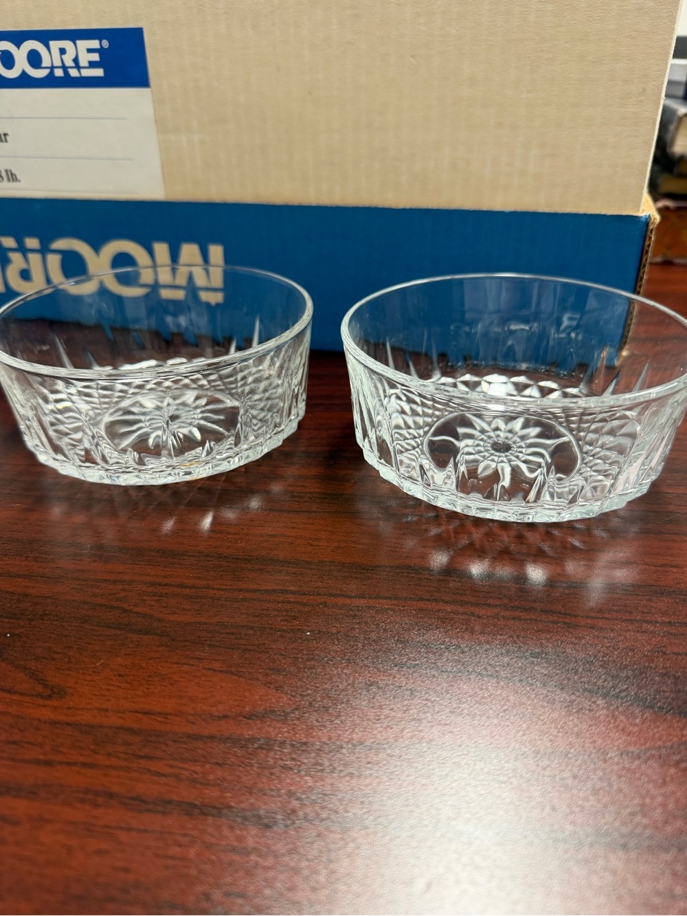 Clear Pressed Glass Serving Bowls — Set of 2 arcorco